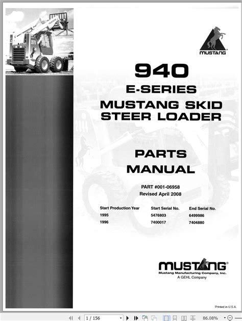 940e mustang skid steer|mustang 940 skid steer parts.